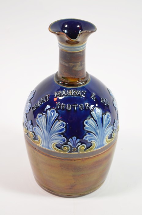 A Doulton Lambeth artware whisky ewer with blue glazed top, impressed marks to base and GRANT MACKAY - Image 3 of 5