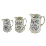 A graduated set of three Christmas pub jugs by E.Coaney & Co of Dale End, Birmingham. Coaney's were