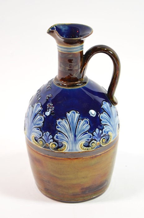 A Doulton Lambeth artware whisky ewer with blue glazed top, impressed marks to base and GRANT MACKAY - Image 4 of 5