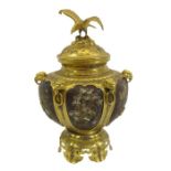 A 19th century Japanese gilt bronze, Shibayama, cloisonne enamel and lacquer vase