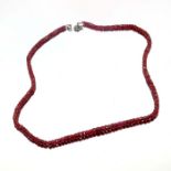 A ruby bead necklace