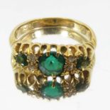 An emerald and diamond ring, circa 1905