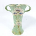 William Moorcroft for Liberty and Co., a Cornflower on green vase