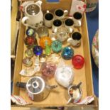 A Denby part coffee set and a quantity of glass pa