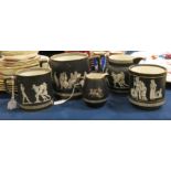 A collection of Pratt ware Neoclassical pottery ve