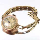 A 9 carat gold ladies wristwatch