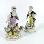 A pair of Ludwigsburg style Continental porcelain figures