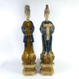 A pair of Chinese Tang style figures