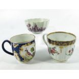 Three Worcester porcelain cups