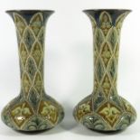 Elizabeth Fisher for Doulton Lambeth, a pair of stoneware vases