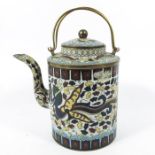 A Chinese cloisonné enamelled kettle