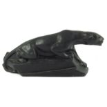 An Art Deco black basalt figure of a jaguar