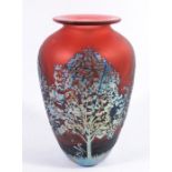 Jonathan Harris, iridescent studio cameo glass vase