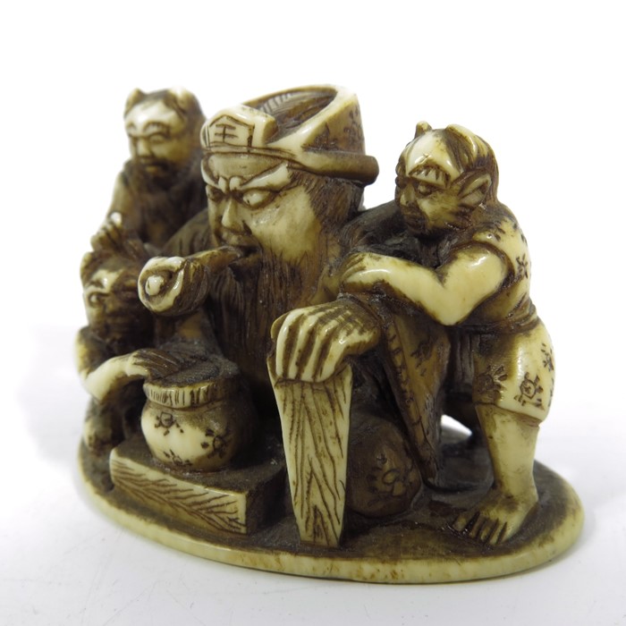 A 19th century Japanese ivory netsuke, Meiji - Image 2 of 4