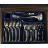 A canteen of fiddle, thread and shell pattern silver plated flatware, Elkington and Co.