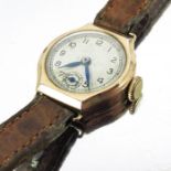 A 9 carat gold ladies wristwatch
