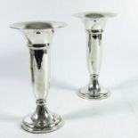 A pair of Elizabeth II silver trumpet vases