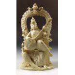 λ A 19th century Indian ivory figure of Saraswati