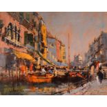 William Davies (b.1928), The Rio Garibaldi, oil on canvas, signed, 41cm x 51cm, framed