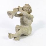Robert Wallace Martin for Martin Brothers, a sculpture of a grotesque imp playing a horn