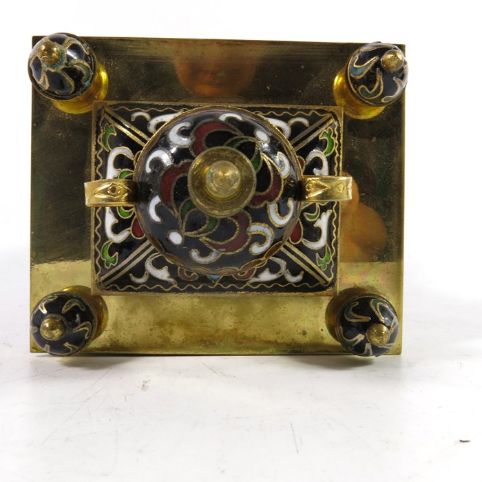 A gilt brass and enamelled mantle timepiece - Image 10 of 12