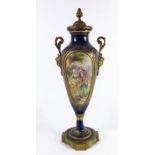 A Sevres style gilt metal mounted vase