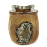 Robert Wallace Martin for Martin Brothers, a miniature stoneware relief moulded vase