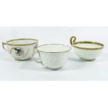 Three Swansea porcelain cups