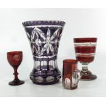 A collection of 19th century and later Bohemian glass