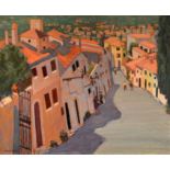 Olwen Tarrant FROI (b.1927), The Slopes of Pollensa, oil on canvas, signed, 54cm x 64cm, framed