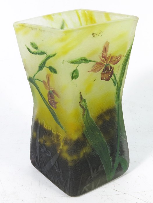 Daum, an Art Nouveau pate de verre enamelled cameo glass vase - Image 2 of 7