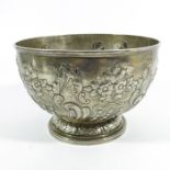 An Edwardian silver rose bowl