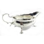 A George II or George III Scottish silver sauce boat, Adam Graham, Glasgow circa 1760