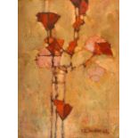 P. Shenstone (20th century), Abstract Study of Flowers in a Vase, oil on canvas, signed and dated 62