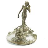 WMF, a Jugendstil silver plated figural inkwell