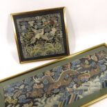 Two Chinese emboidered panels