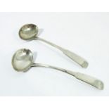 A pair of George III Scottish Provincial silver salt spoons, Robert Keay