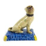 A Staffordshire figure of a pug, circa 1820