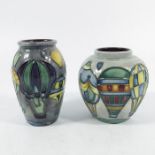 Jeanne McDougall for Moorcroft, two small Balloons vases