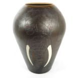 Sally Tuffin for Dennis China Works, a large Elephant vase