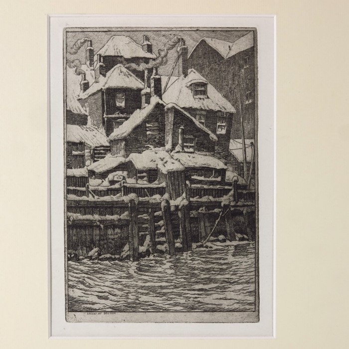 Leslie Moffat Ward (1888-1978) Snow at Boston, etching, signed and titled in plate, 19cm x 13cm, mou - Image 2 of 3