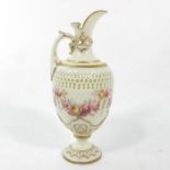 George Owen for Royal Worcester, a reticulated miniature ewer