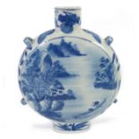 A Chinese blue and white moonflask, Kangxi mark