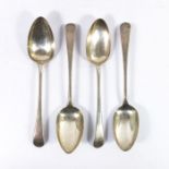 Four George III silver tablespoons