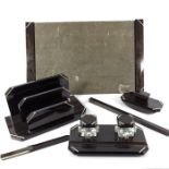 An Art Deco desk set