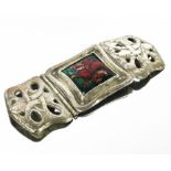 Nelson and Edith Dawson, an Arts and Crafts silver and enamelled buckle