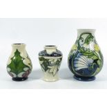 Three small Moorcroft vases