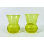 John Walsh Walsh, a pair of small Pompeian yellow glass posy vases