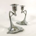 WMF, a pair of Jugendstil plated candlesticks