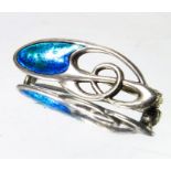 Charles Horner, an Arts and Crafts silver and enamelled brooch